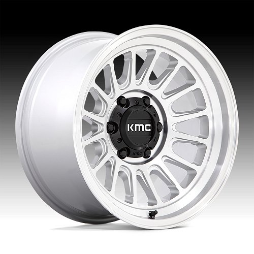 KMC Impact OL KM724 Machined Silver Custom Wheels 1